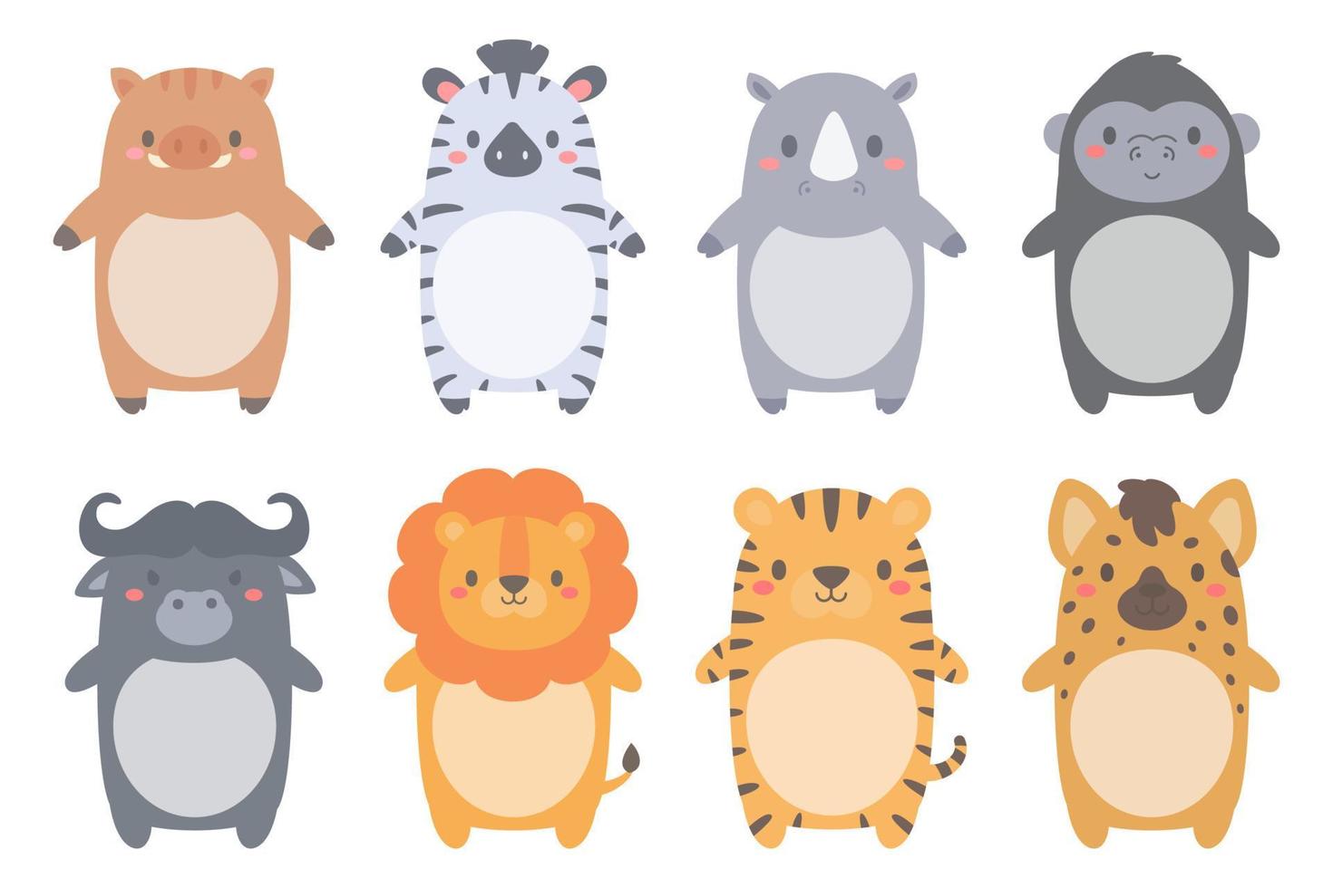 cute wild animal cartoon text frame for decorating schedule notebook vector