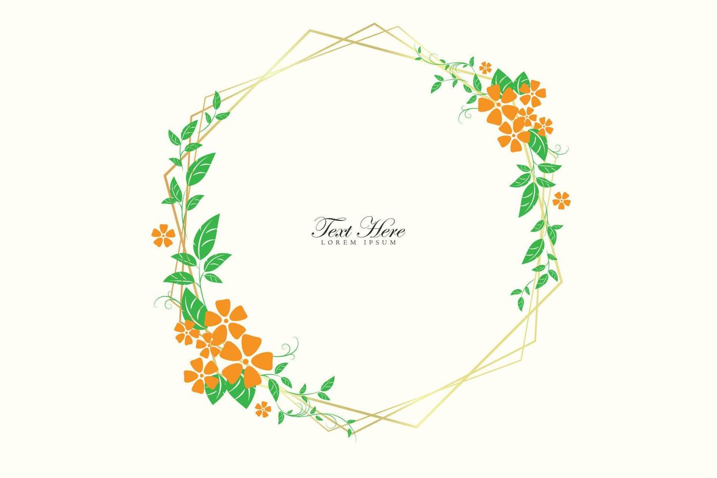 Wedding ornament border frame with colorful flower and leaf vector