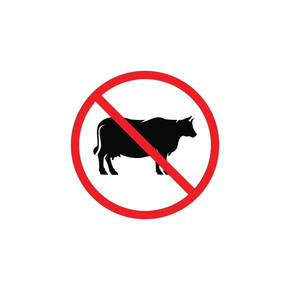 No cow symbol. No cow allowed symbol vector