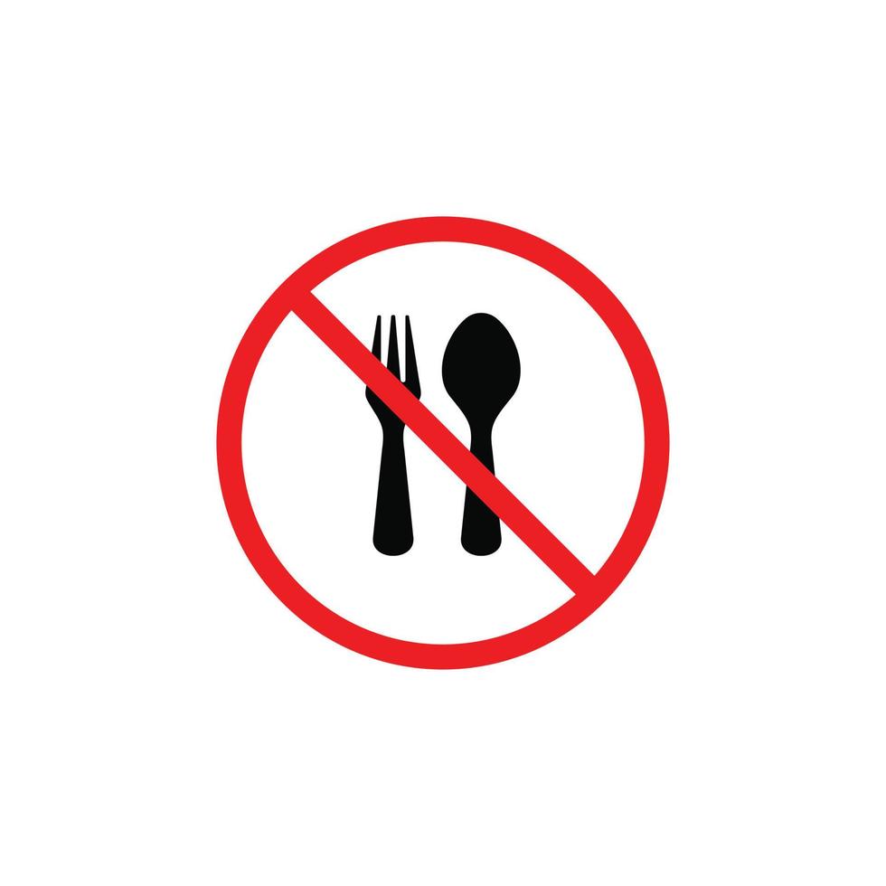símbolo de comer prohibido. vector de símbolo de no comer