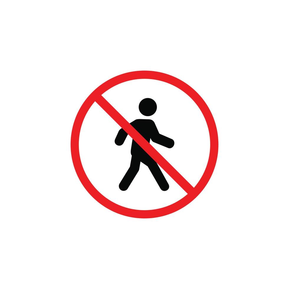 No pedestrian walking symbol sign vector