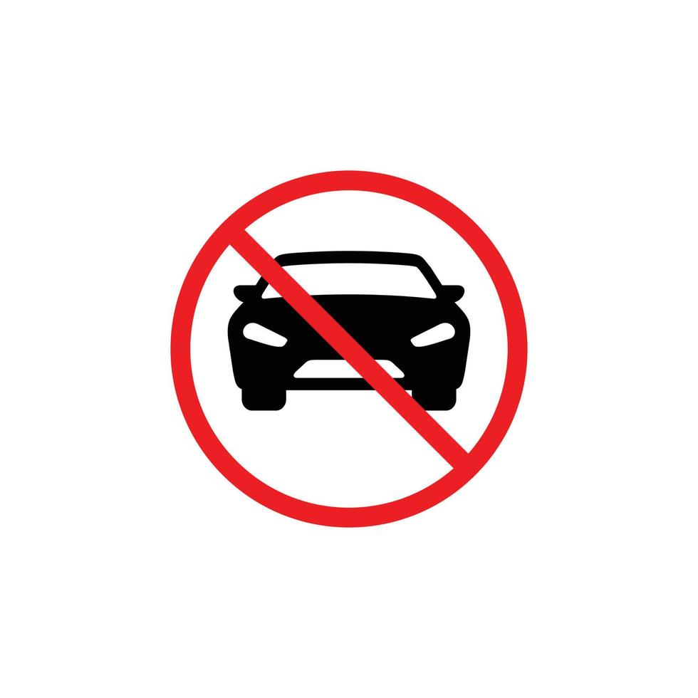 símbolo de coche prohibido. no hay vector de símbolo de estacionamiento de automóviles