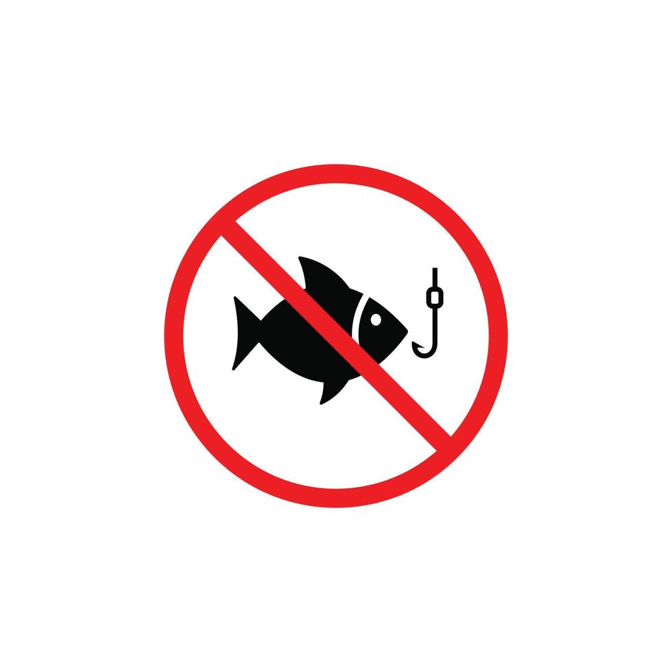 Forbidden fishing symbol. No fishing symbol vector