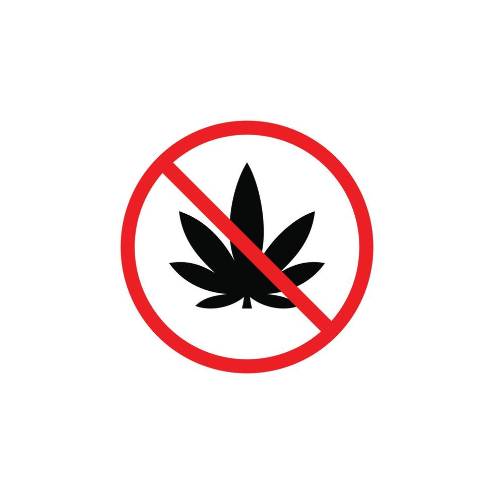 símbolo de marihuana prohibido. ningún vector de símbolo de marihuana