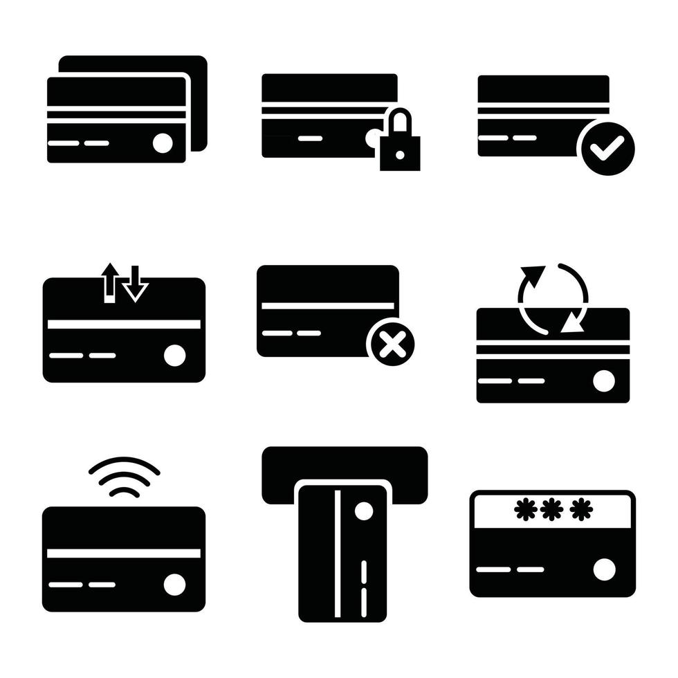 debit and credit card icons, vector design suitable for websites and apps.