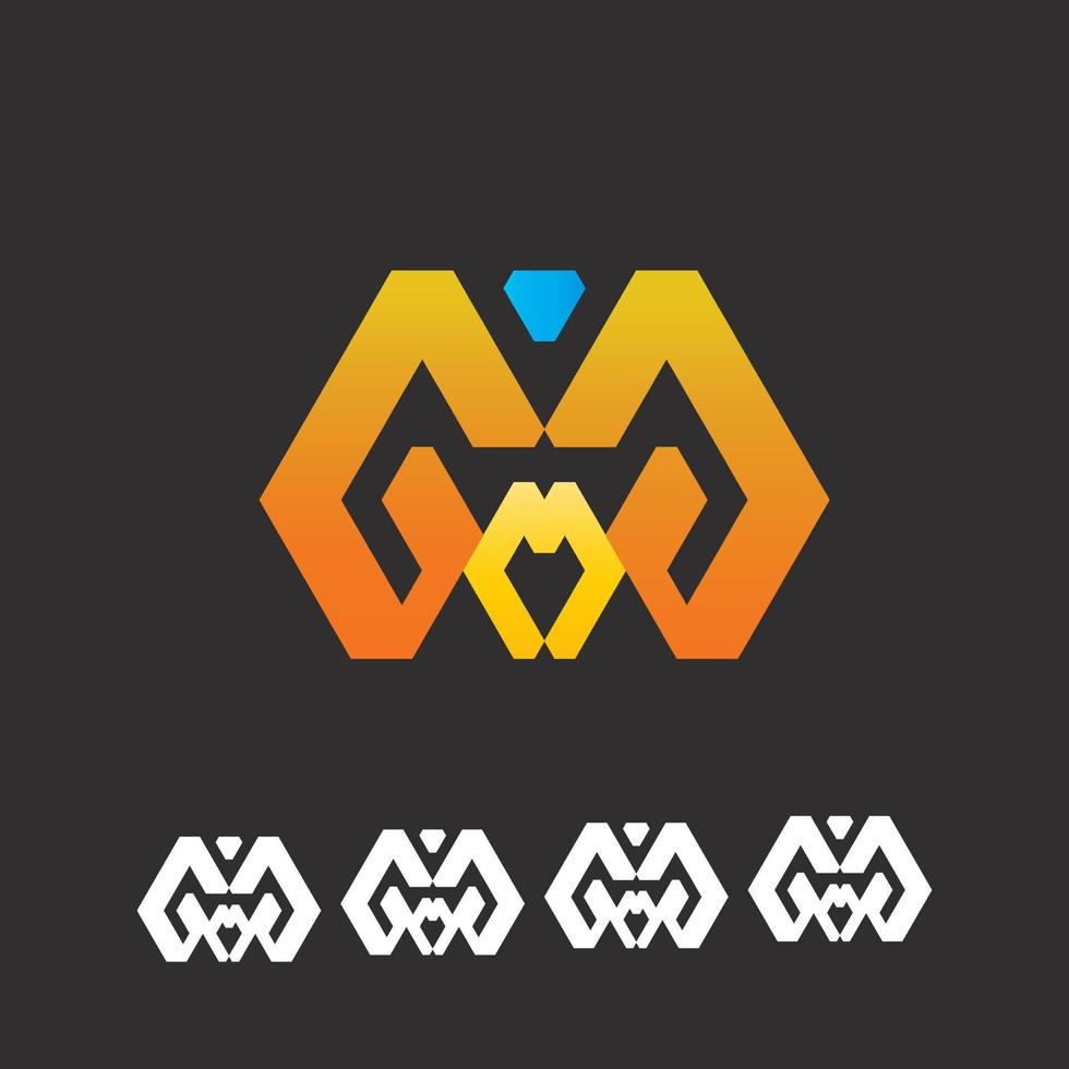 luxury logo gold color triangle concept, simple, monogram logo. vector
