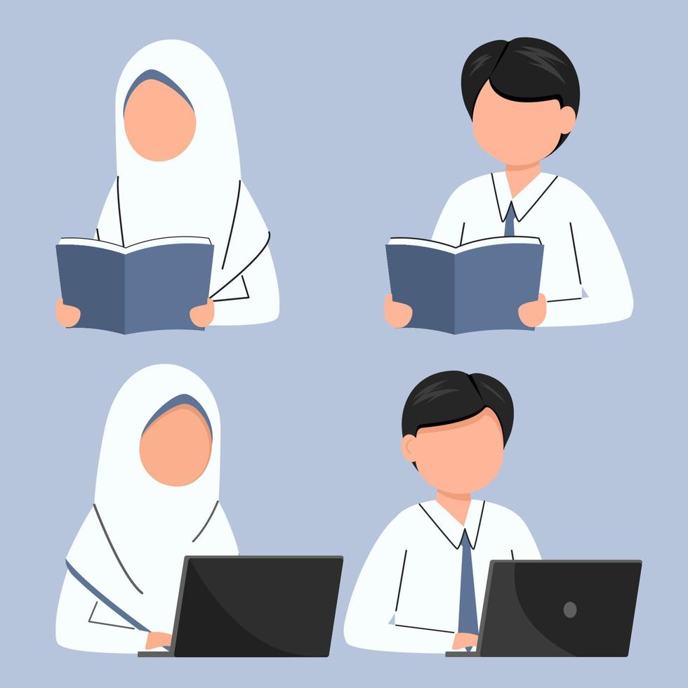 Set of indonesian student vector