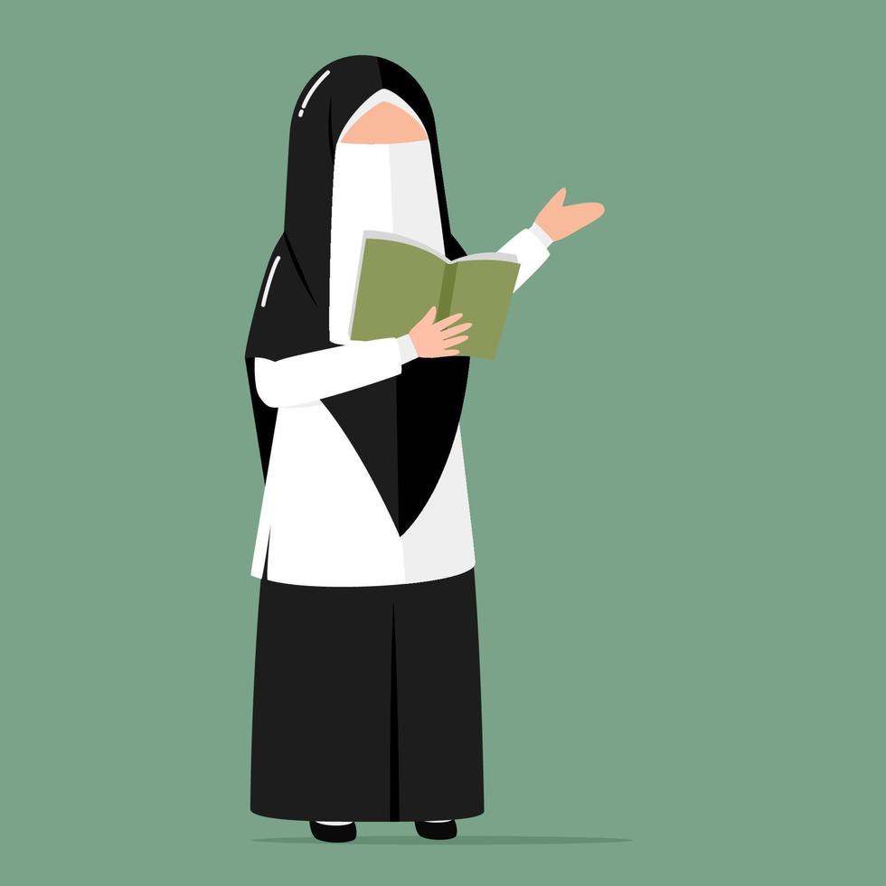 Hand drawn illustration of Muslim teacher vector