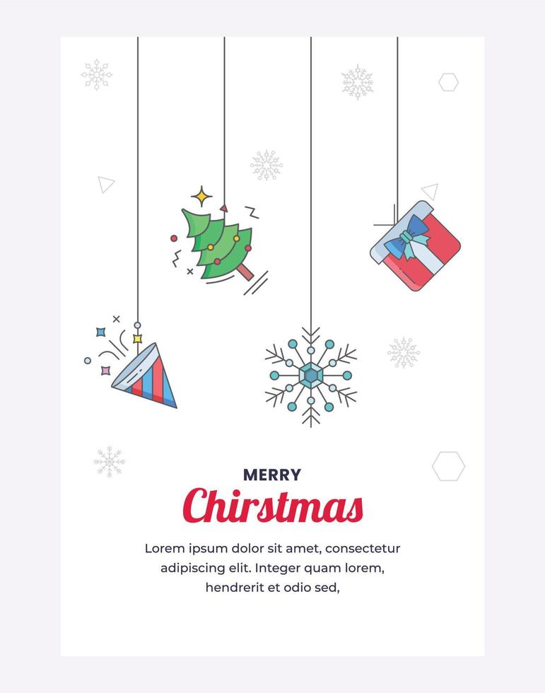 diseño de banner de fondo del conjunto de tarjetas de feliz navidad vectorial. ilustración de cartel de vector de estilo plano