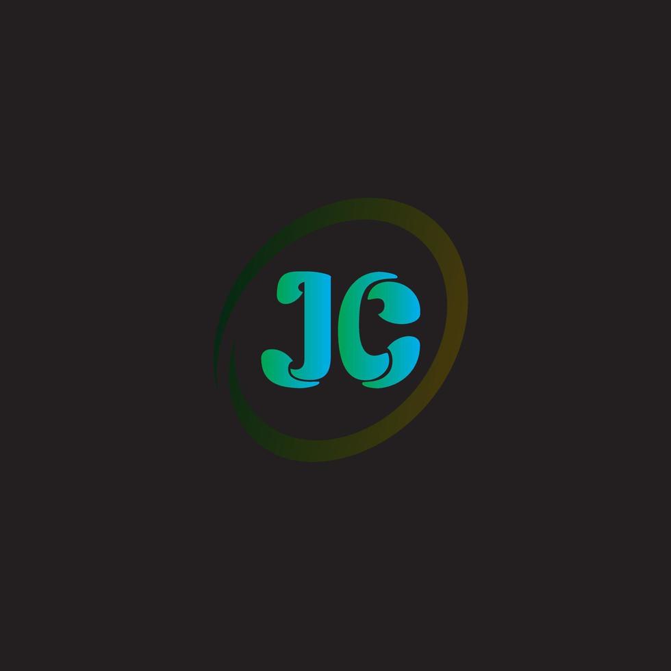 logotipo de texto jc vector