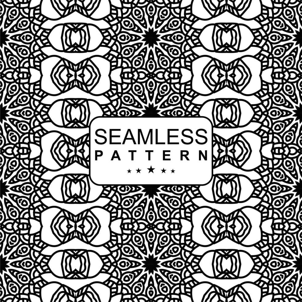 BLACK WHITE SEAMLESS PATTERN BACKGROUND. VECTOR ILLUSTRATION