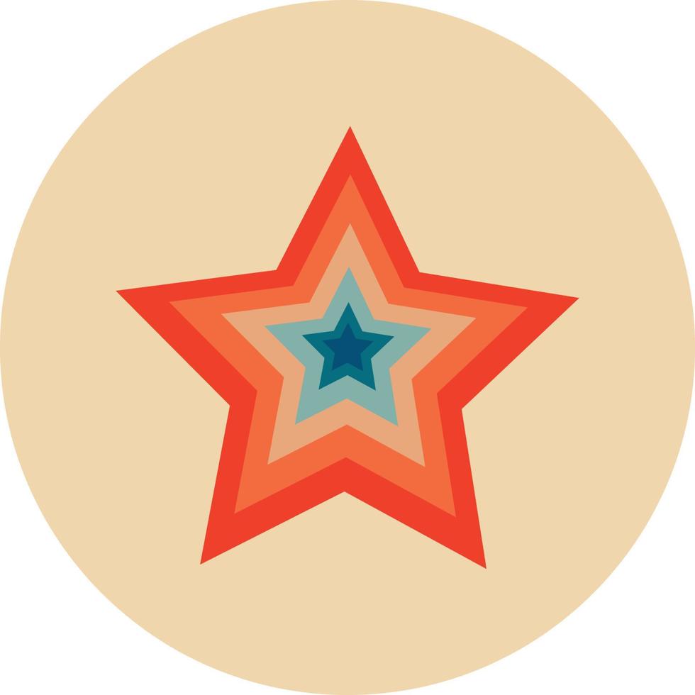 Retro Christmas star icon vector