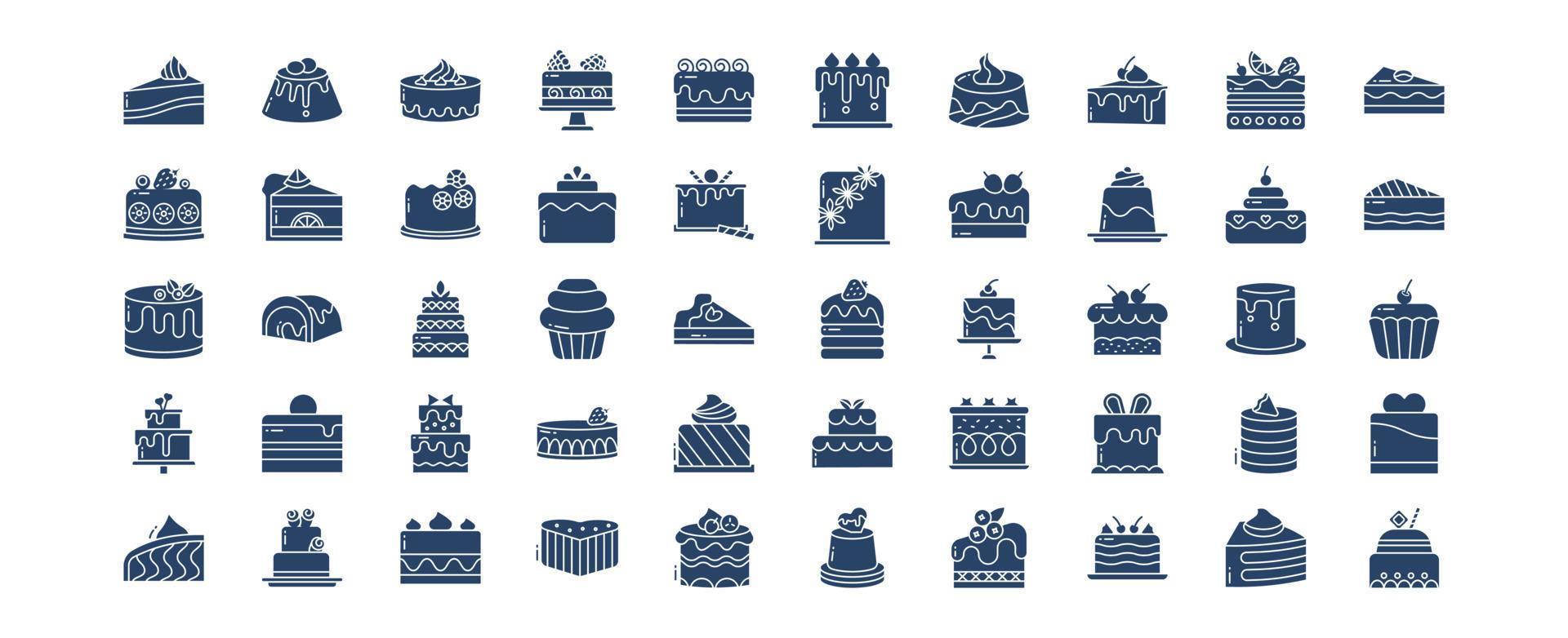 Collection of icons related to Pastries and sweets, including icons like Butterscotch, Caramel, Cake, Pastry and more. vector illustrations, Pixel Perfect set