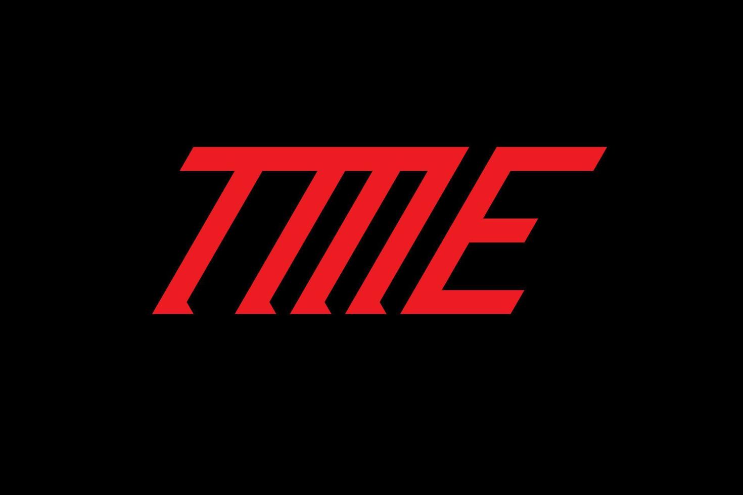 diseño de logotipo de letra y alfabeto tme vector