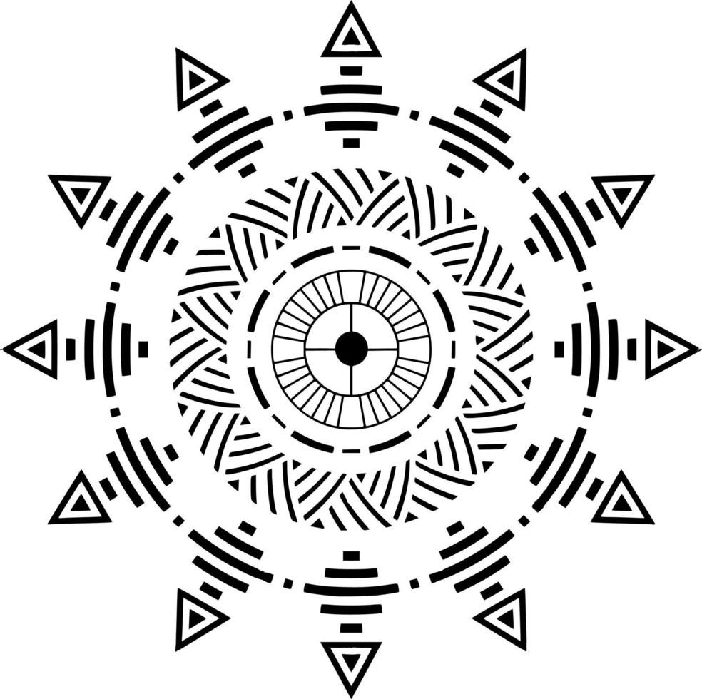 Black and white vector mandala design outlines