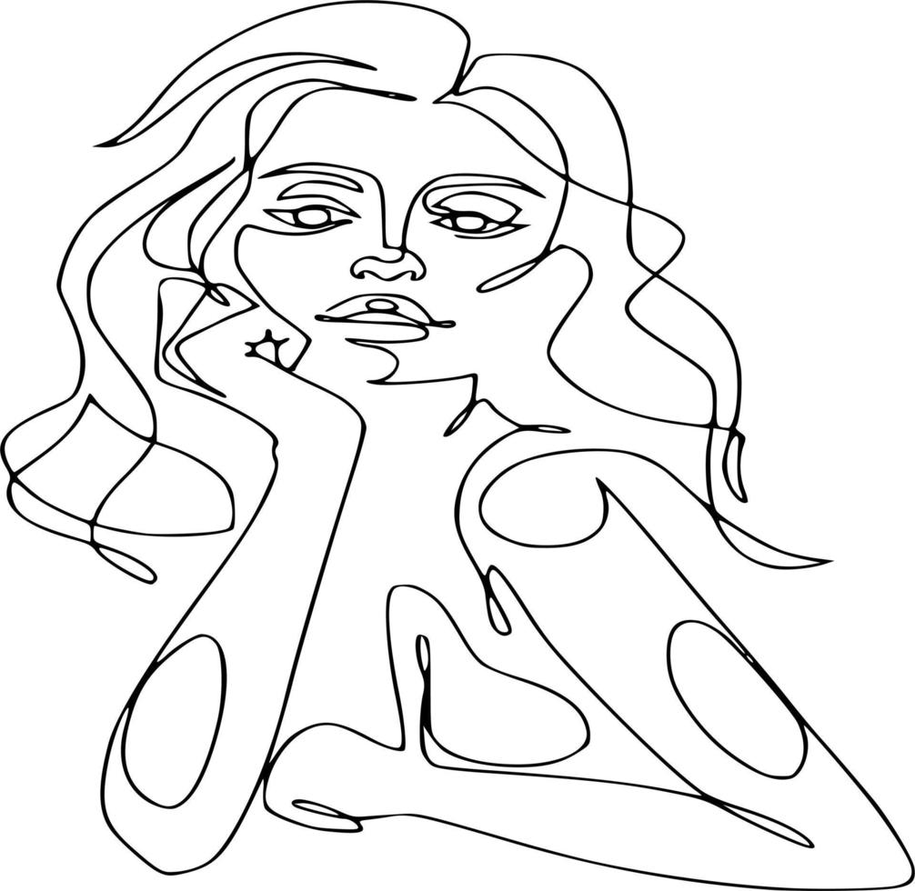 Black and white one line art vectors