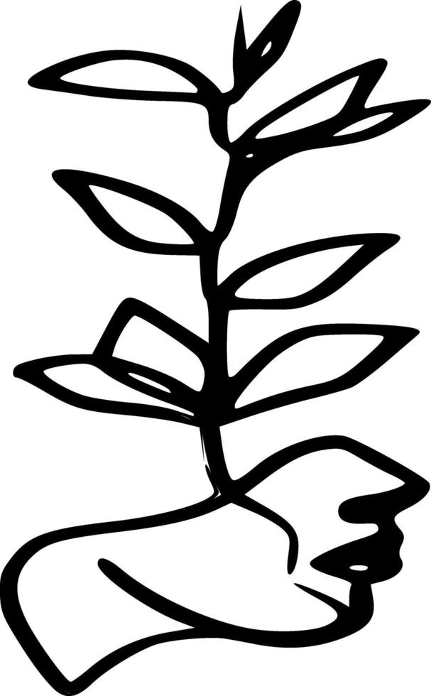 Black and white one line art vectors