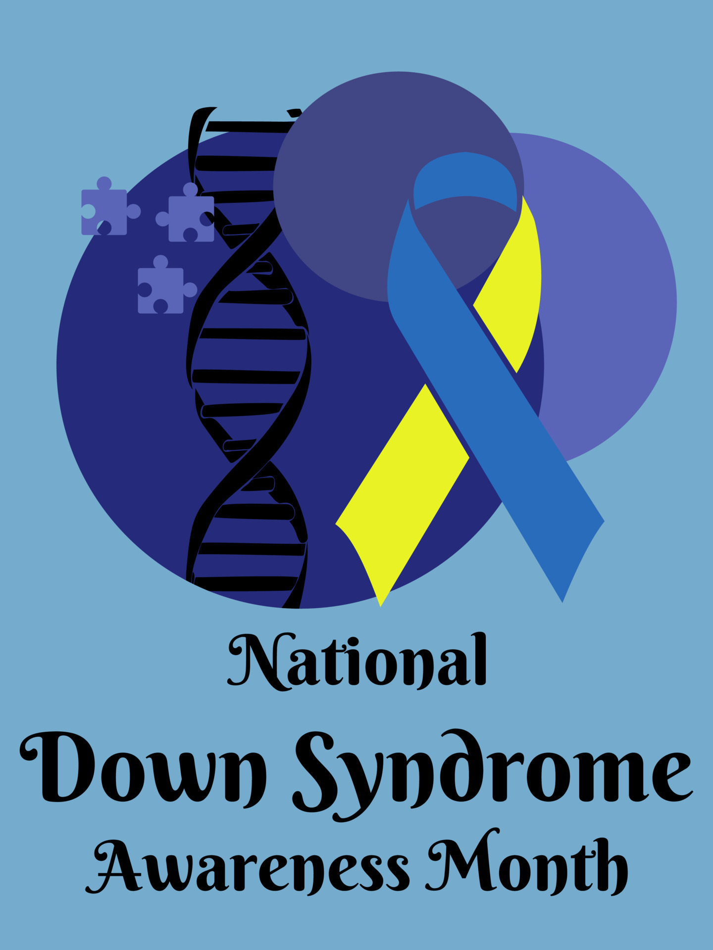 National Down Syndrome Awareness Month, design for poster, banner flyer