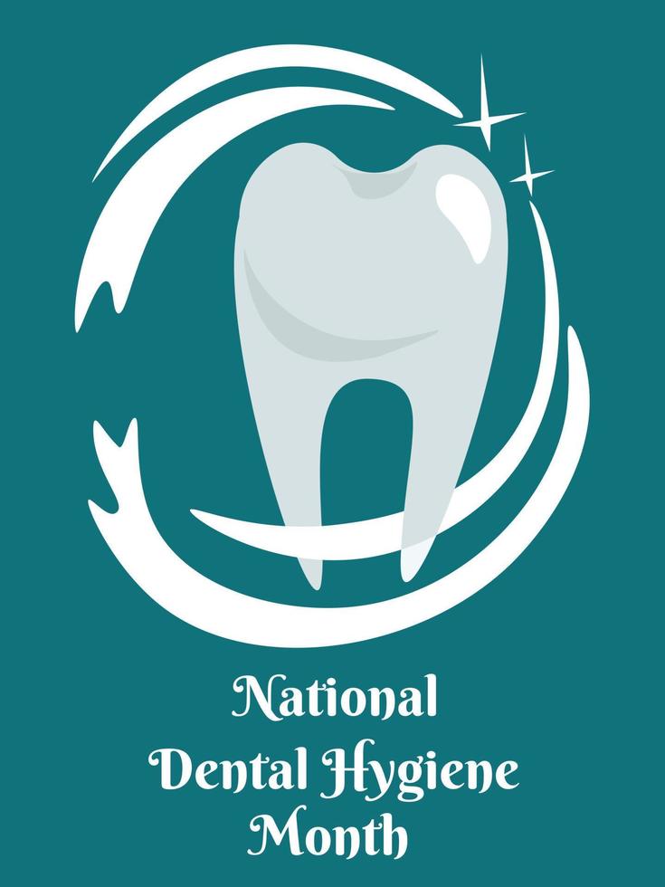mes nacional de la higiene dental, idea para un afiche, pancarta o volante sobre el tema de la salud vector
