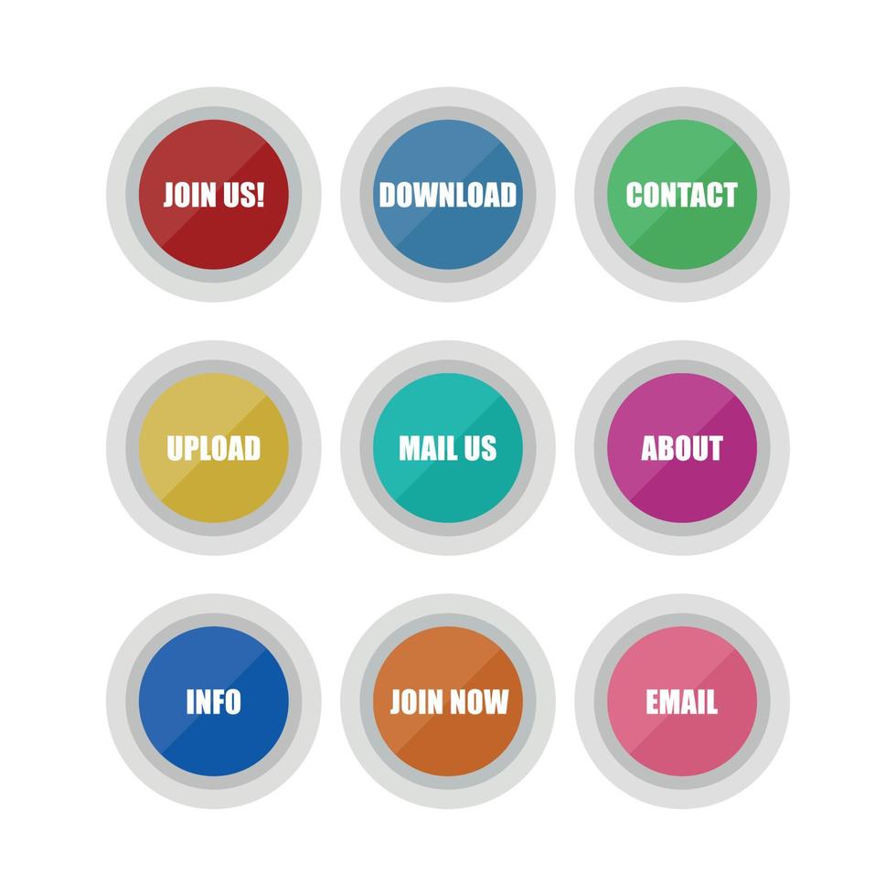 Circled Website Buttons vector