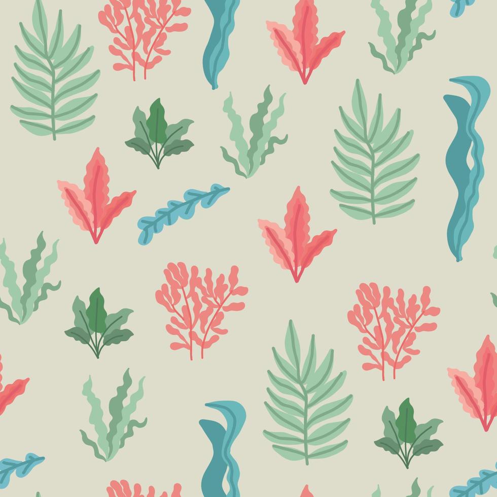 Seamless Seaweed Pattern vector