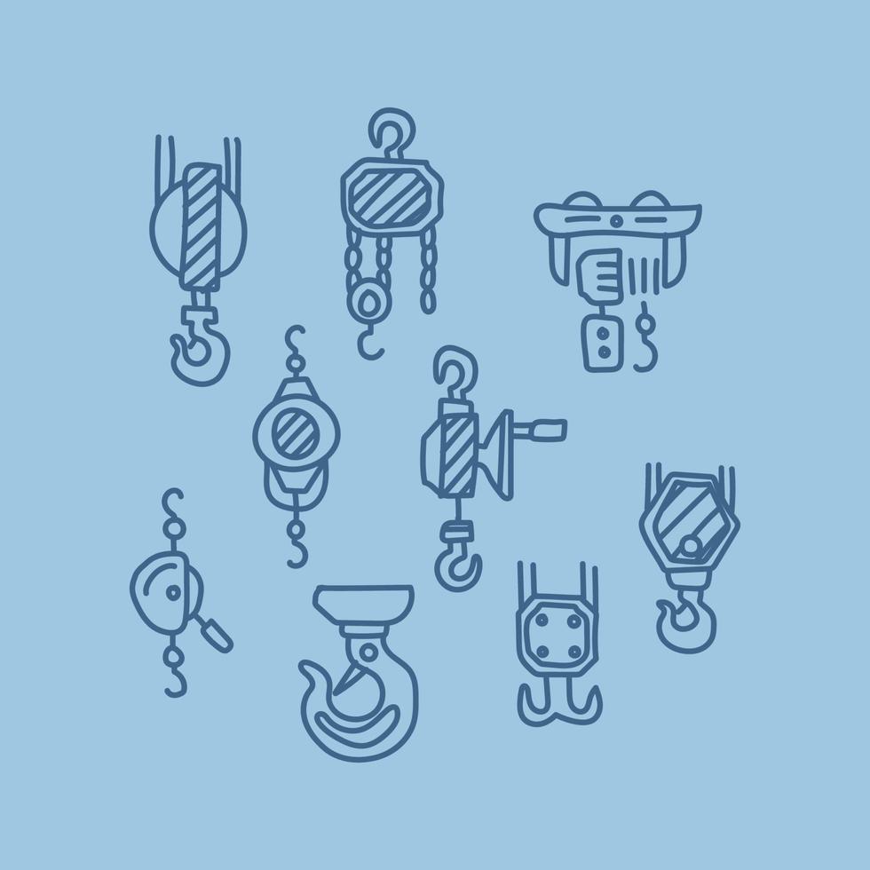 Winches in Blue vector