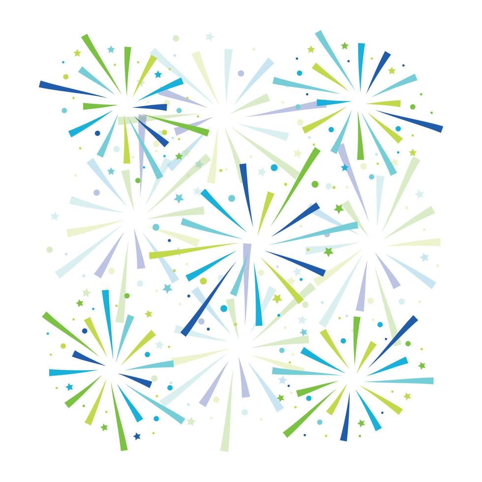 Fireworks Green and Blue Background vector