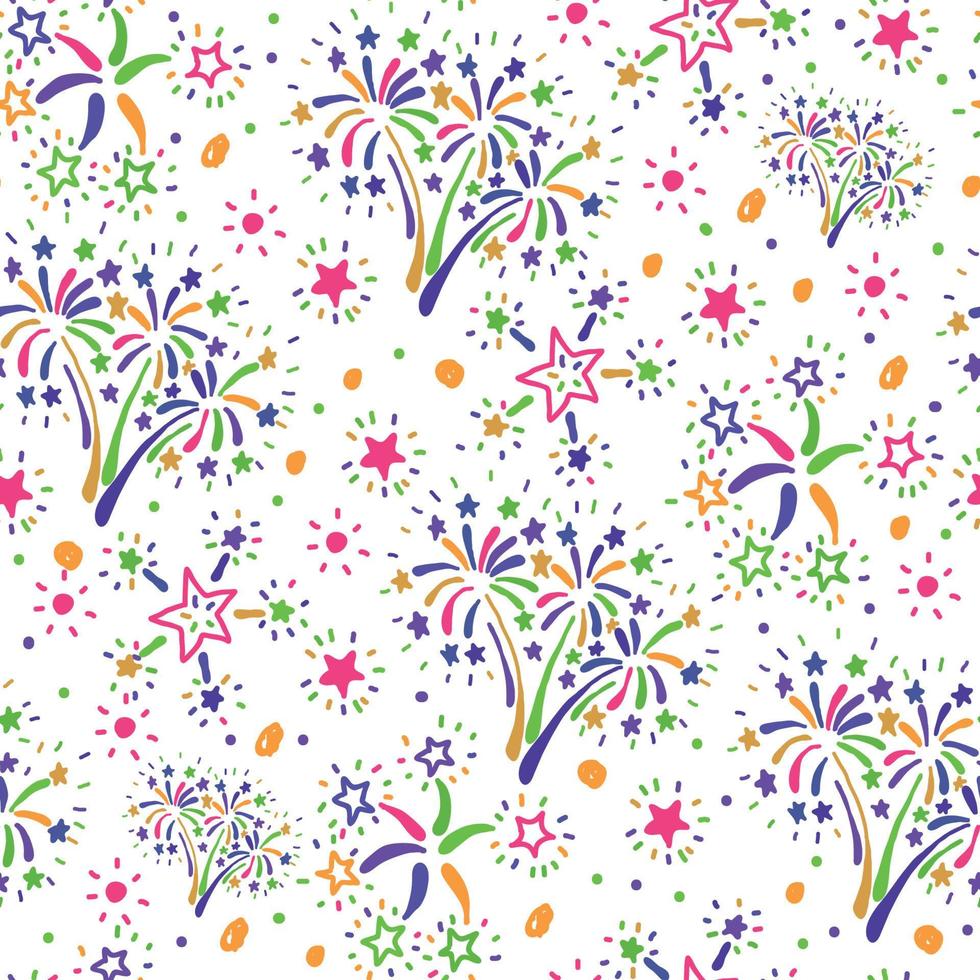 Seamless Fireworks Pattern vector