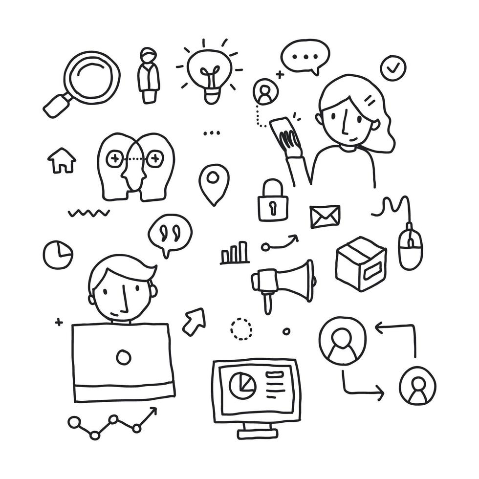 Collection of Business Doodles vector