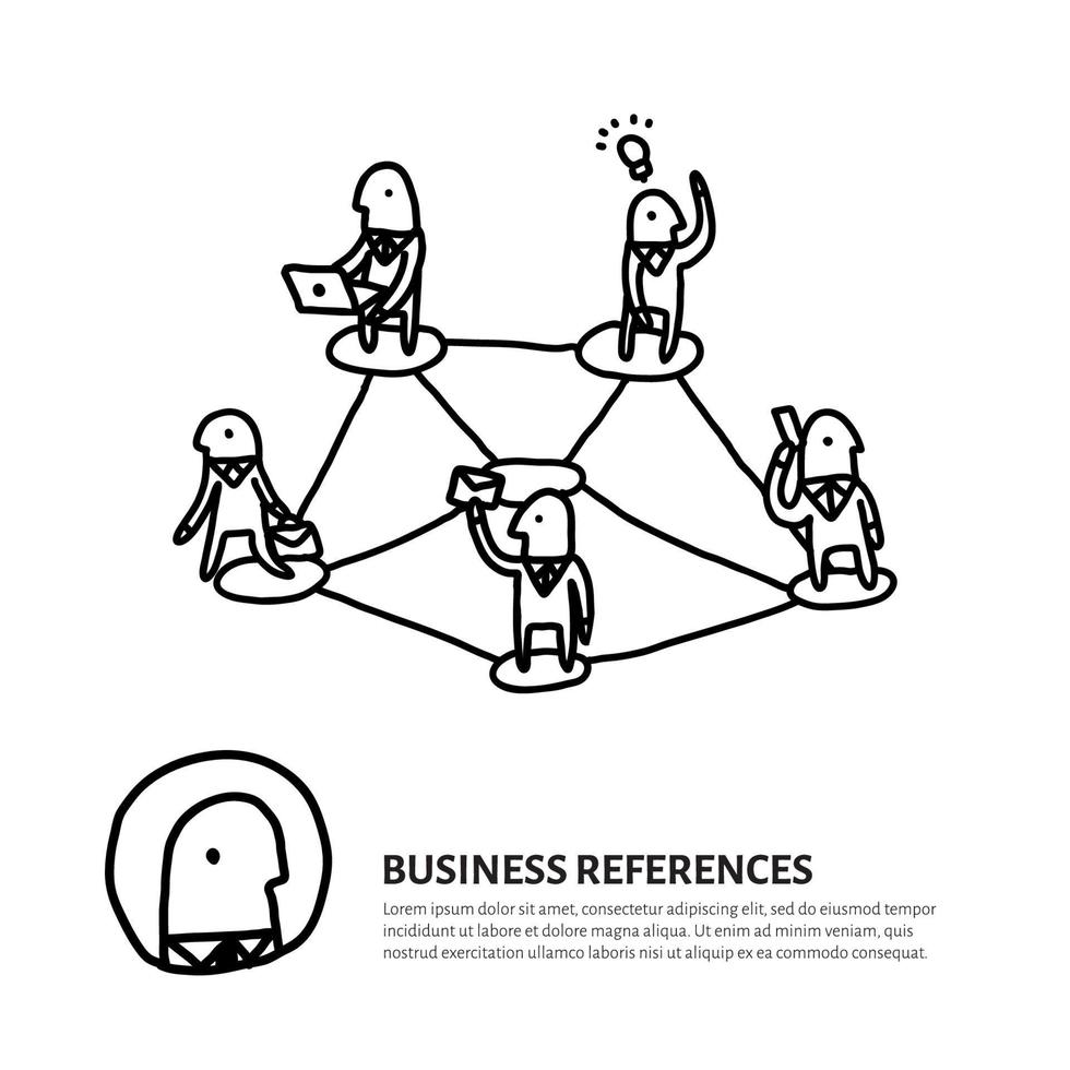 Business References Doodle vector