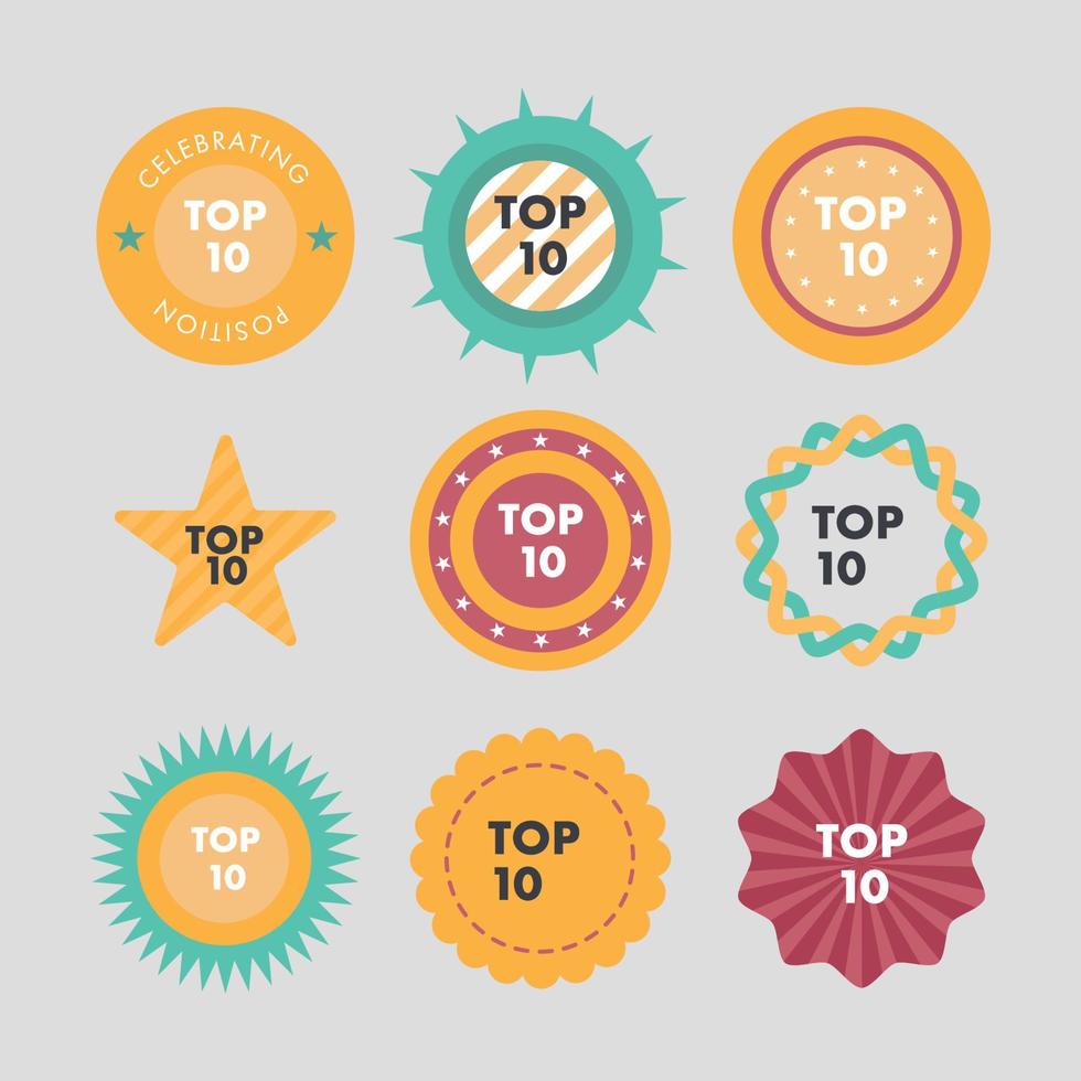 Top 10 Icons vector