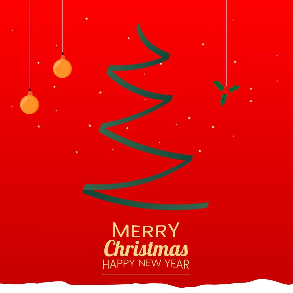 Beautiful red merry christmas background vector