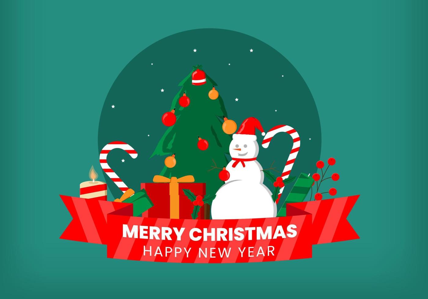 Amazing Christmas Card Design with christmas elements vector