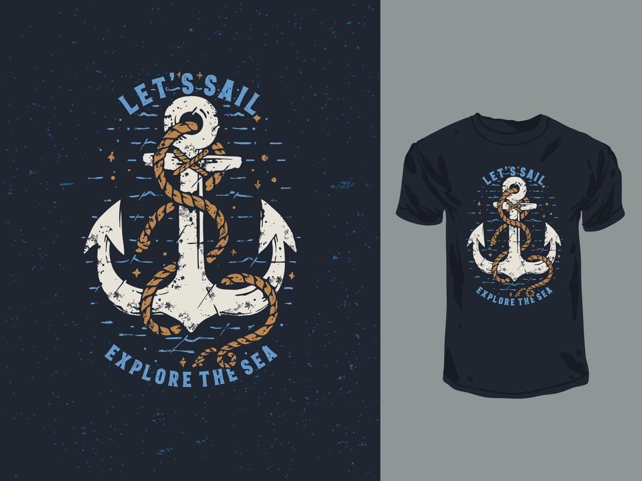 The anchor of the sailor hand drawn t-shirt design vector