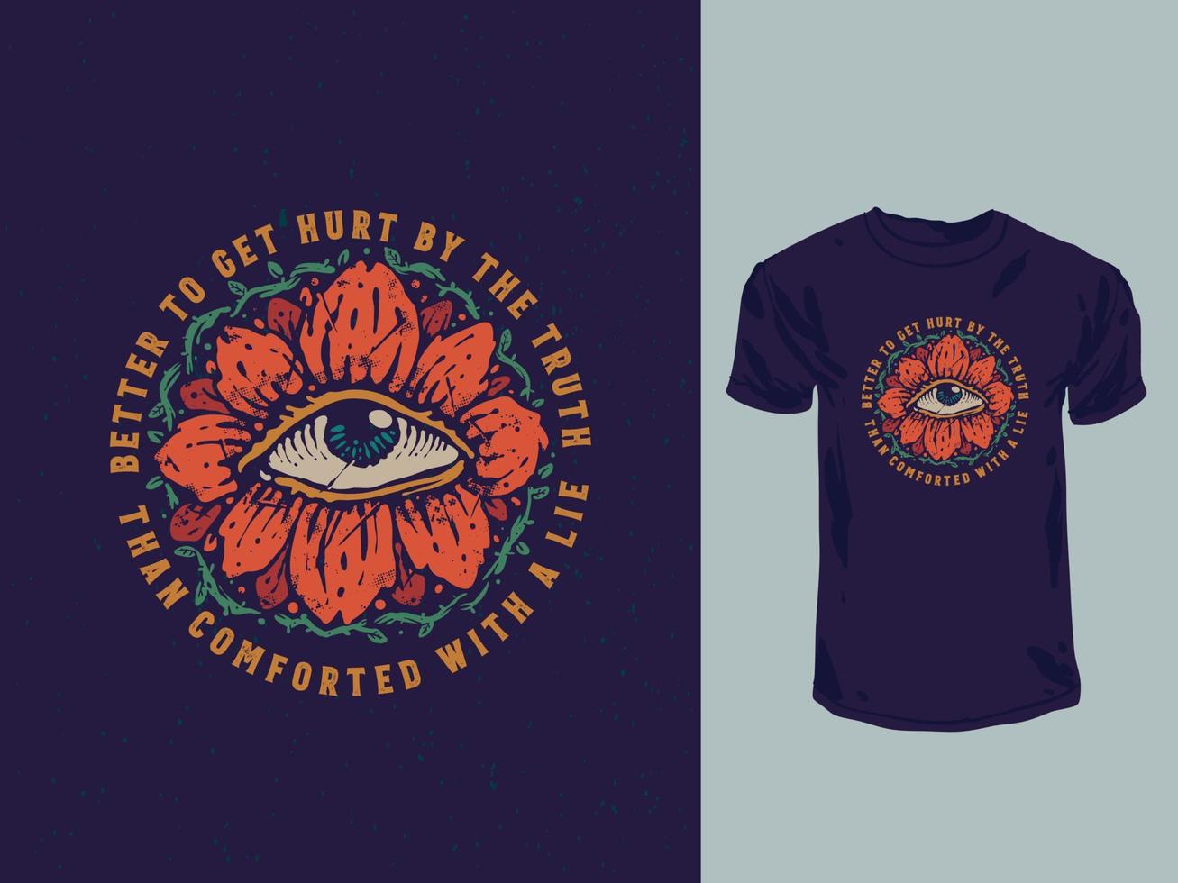 The eye of the truth vintage t-shirt illustration vector