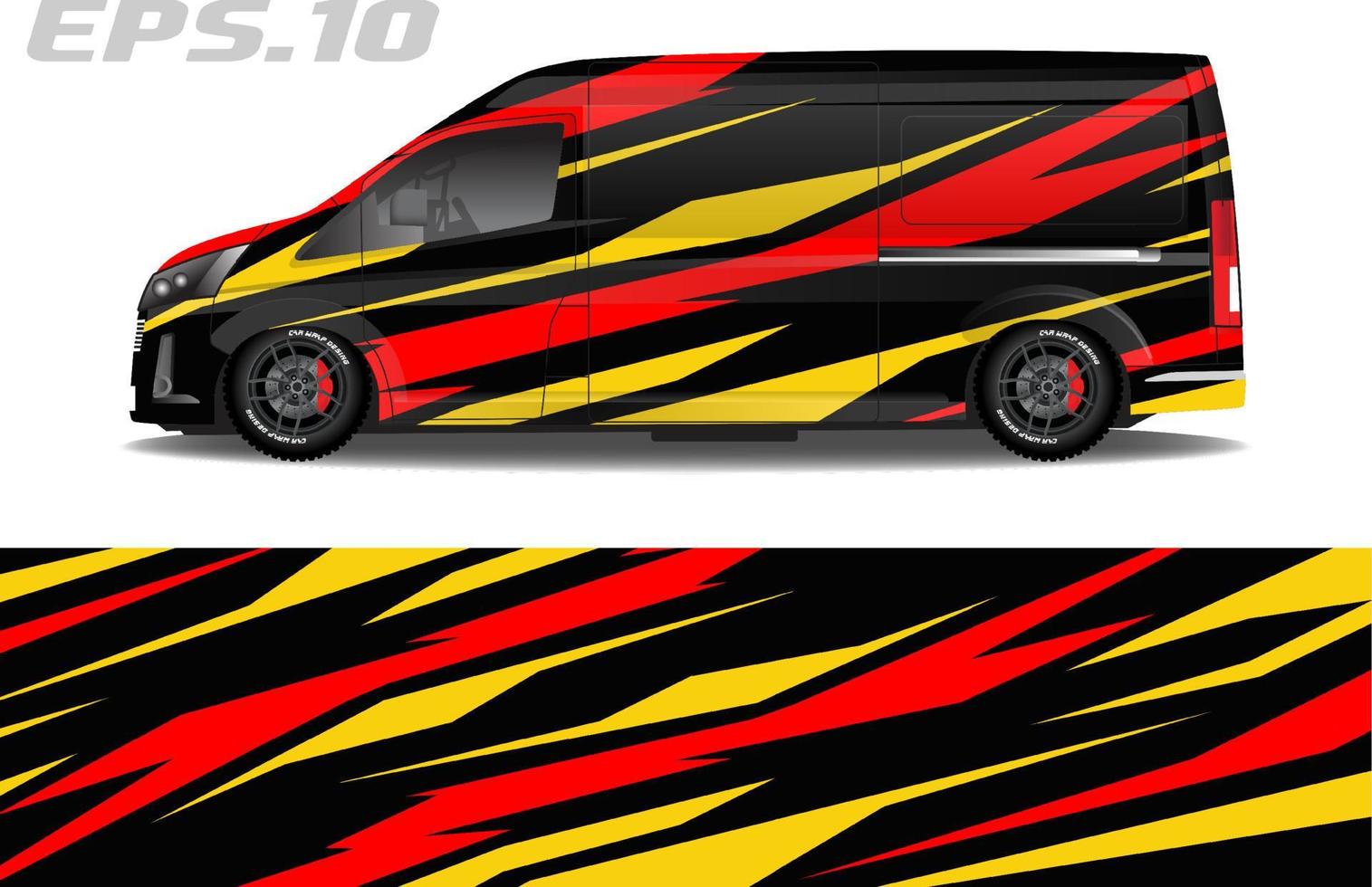 Camper van wrap design vector for vehicle vinyl stickers and automotive decal livery