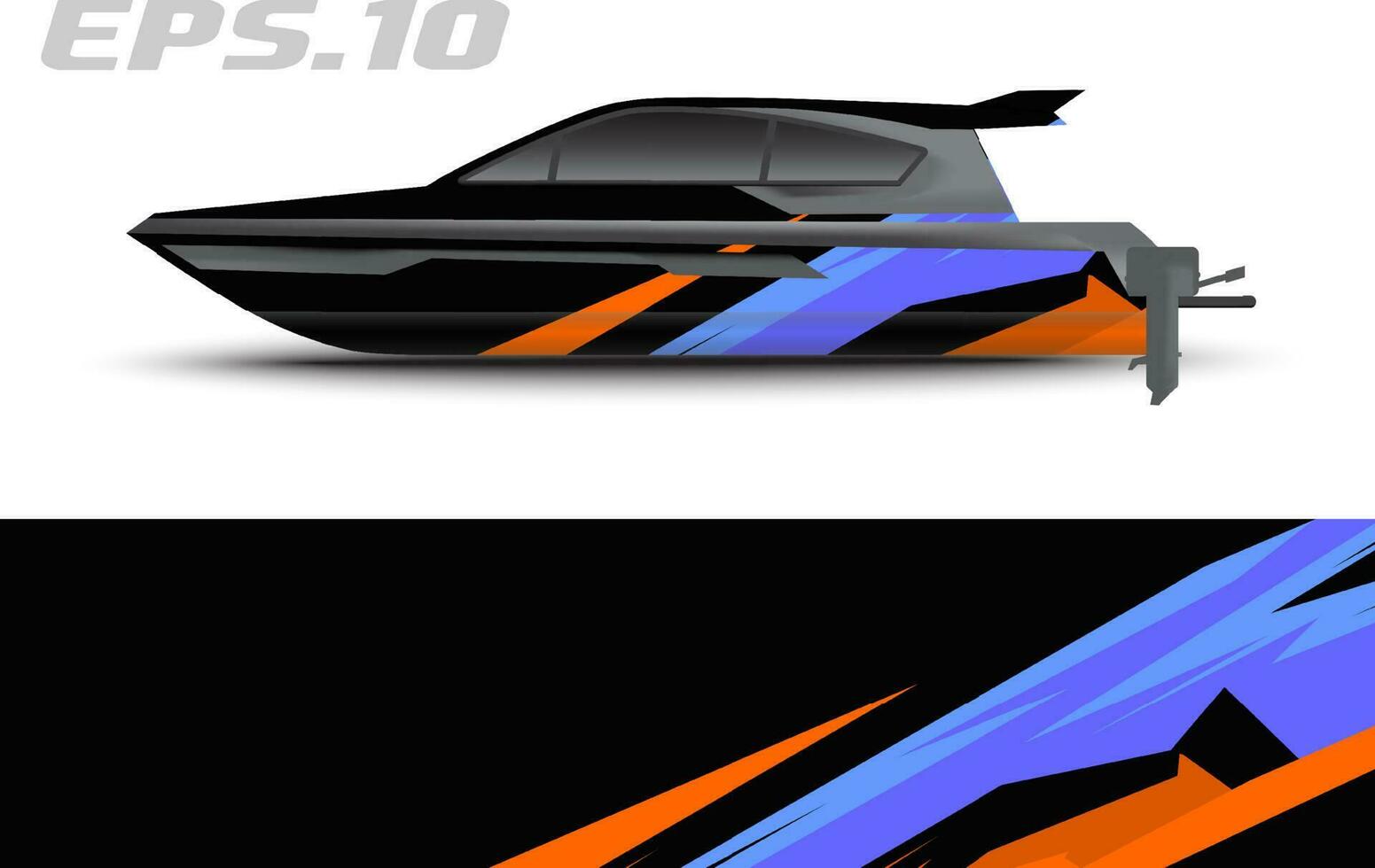 Boat livery vector graphics. Abstract racing background design for car, motorcycle and other vehicle sticker wrap