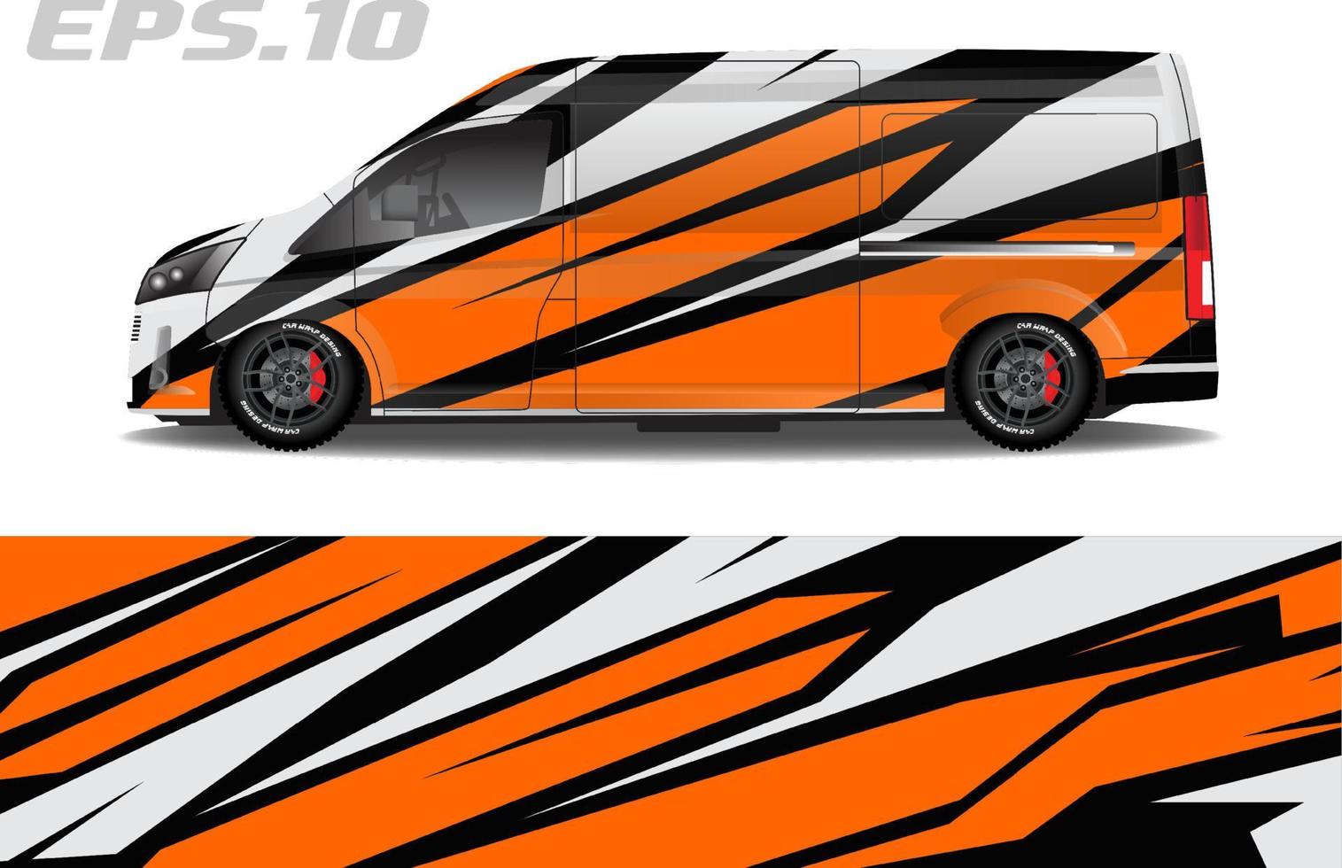 Camper van wrap design vector for vehicle vinyl stickers and automotive decal livery