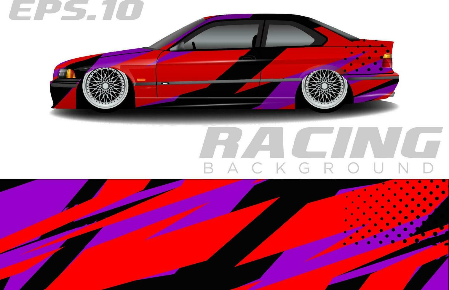 Rally racing car wrap design vector for vehicle vinyl stickers and automotive decal livery