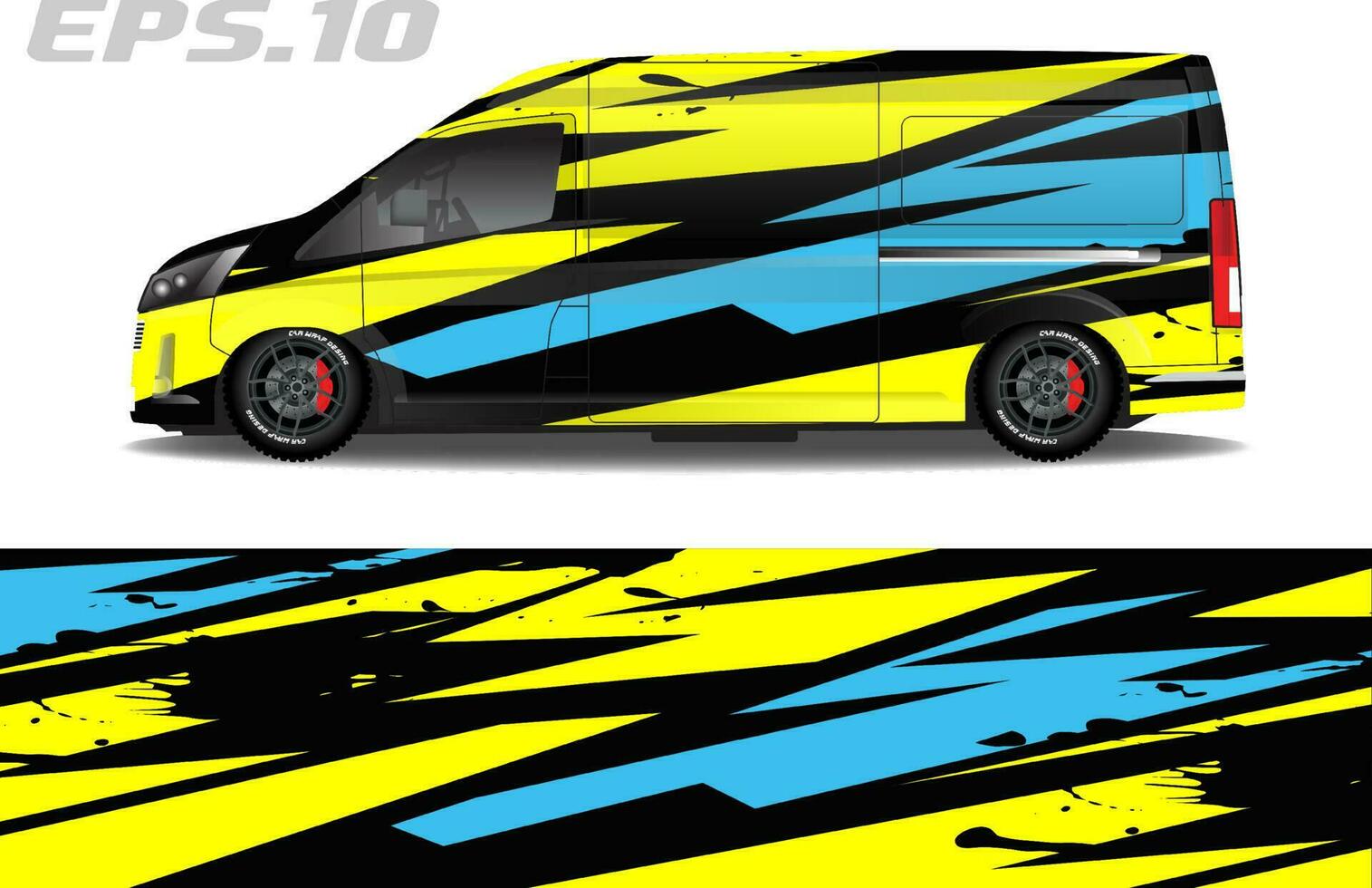 Camper van wrap design vector for vehicle vinyl stickers and automotive decal livery