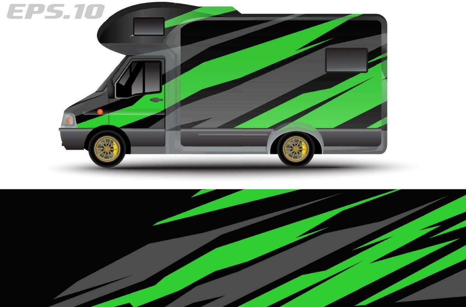 vector de diseño de envoltura de autocaravana para pegatinas de vinilo de vehículos y librea de calcomanías automotrices