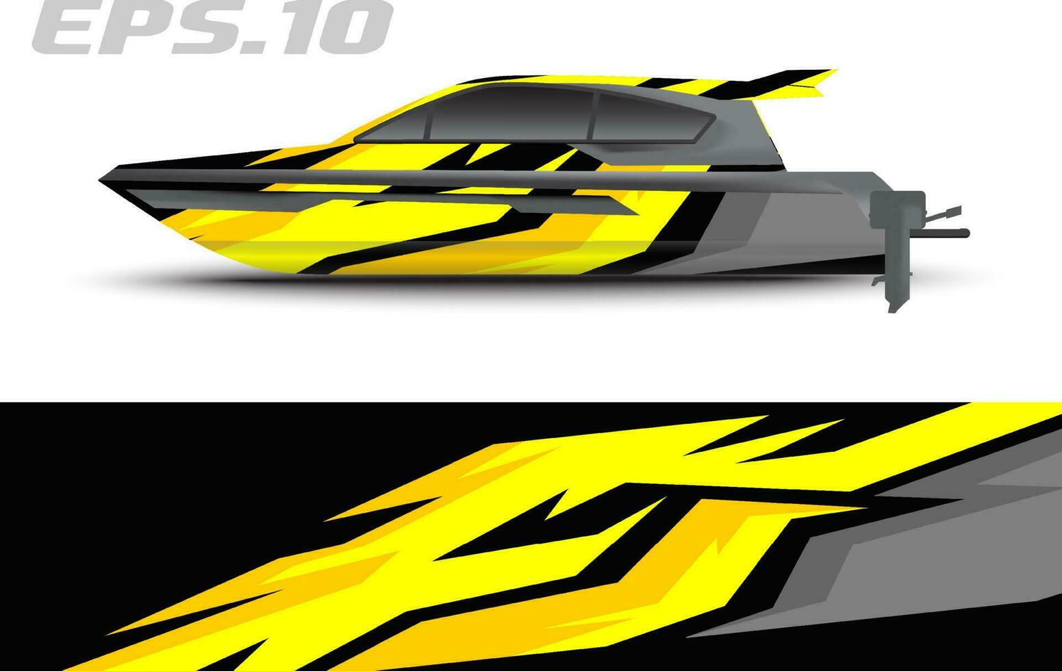 Boat livery vector graphics. Abstract racing background design for car, motorcycle and other vehicle sticker wrap