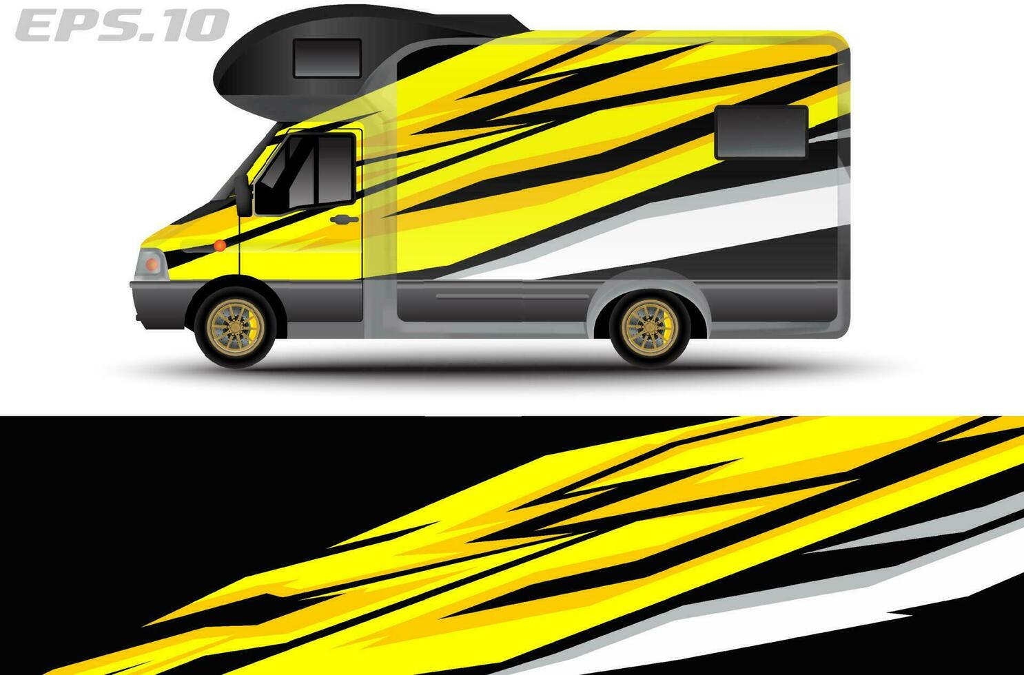 Camper van car wrap design vector for vehicle vinyl stickers and automotive decal livery