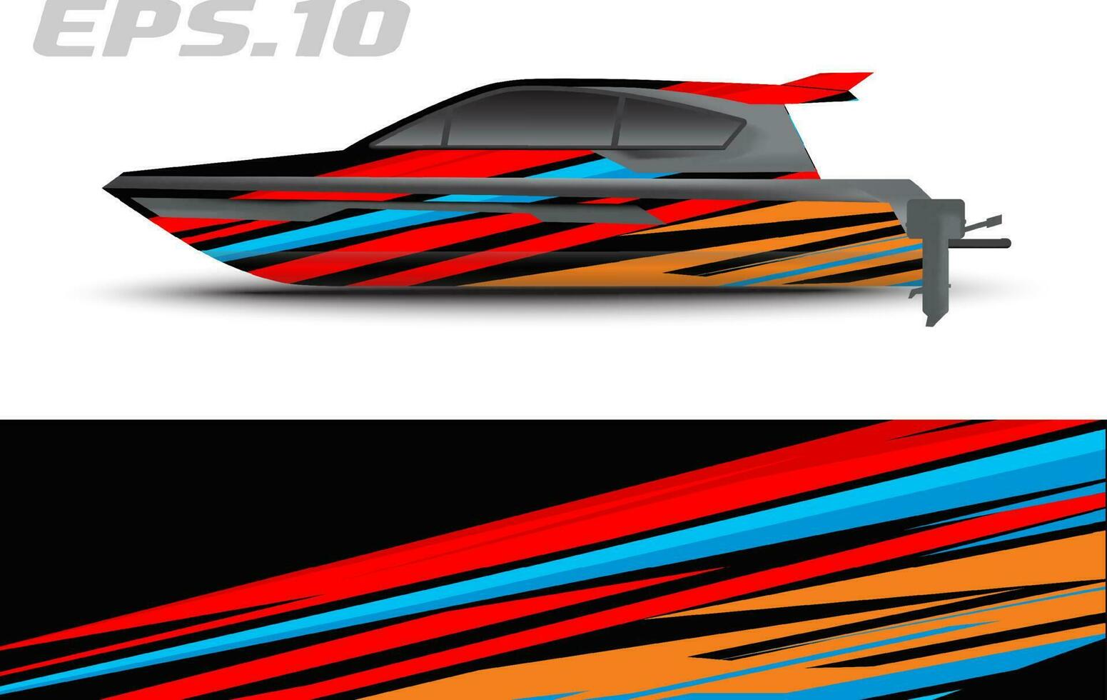 Boat livery vector graphics. Abstract racing background design for car, motorcycle and other vehicle sticker wrap