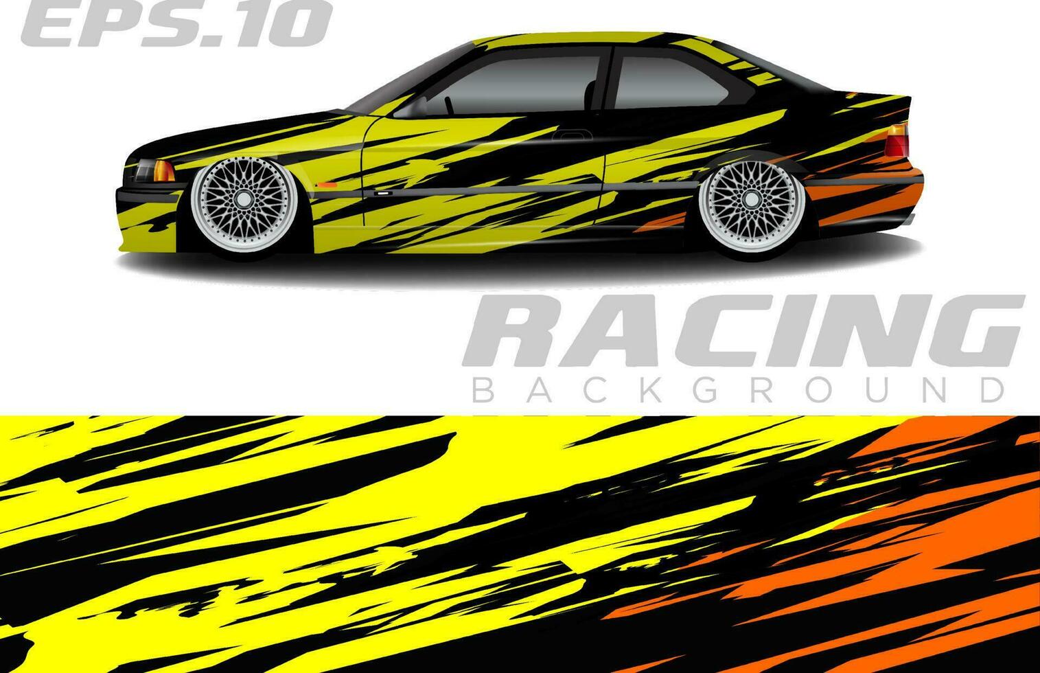 Rally racing car wrap design vector for vehicle vinyl stickers and automotive decal livery