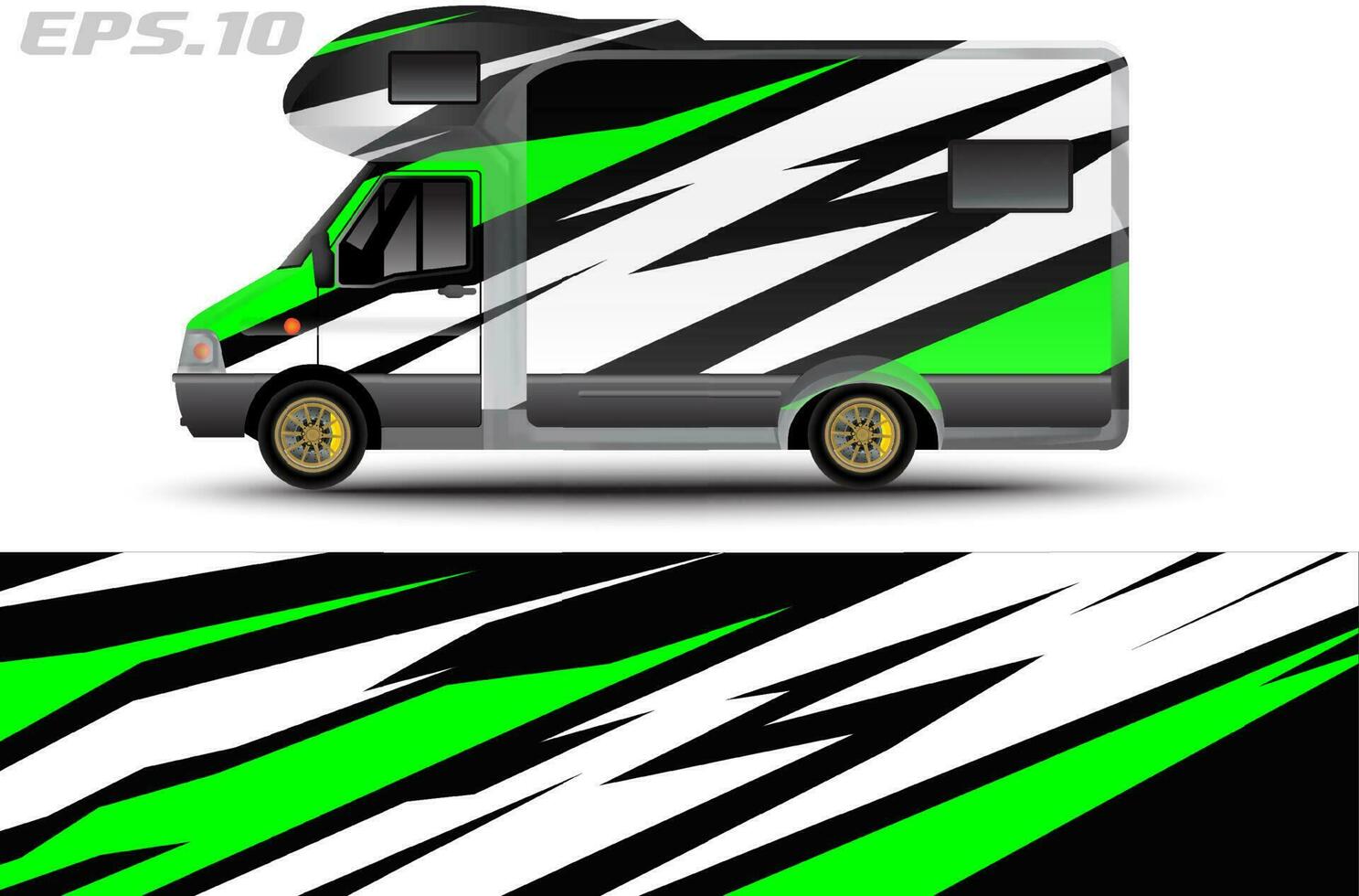 Camper van car wrap design vector for vehicle vinyl stickers and automotive decal livery