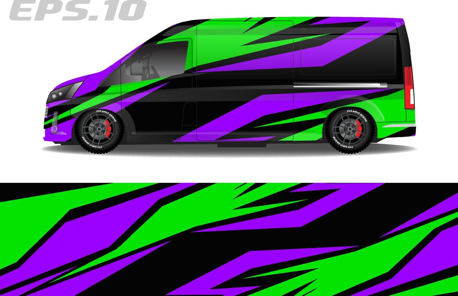 Camper van wrap design vector for vehicle vinyl stickers and automotive decal livery