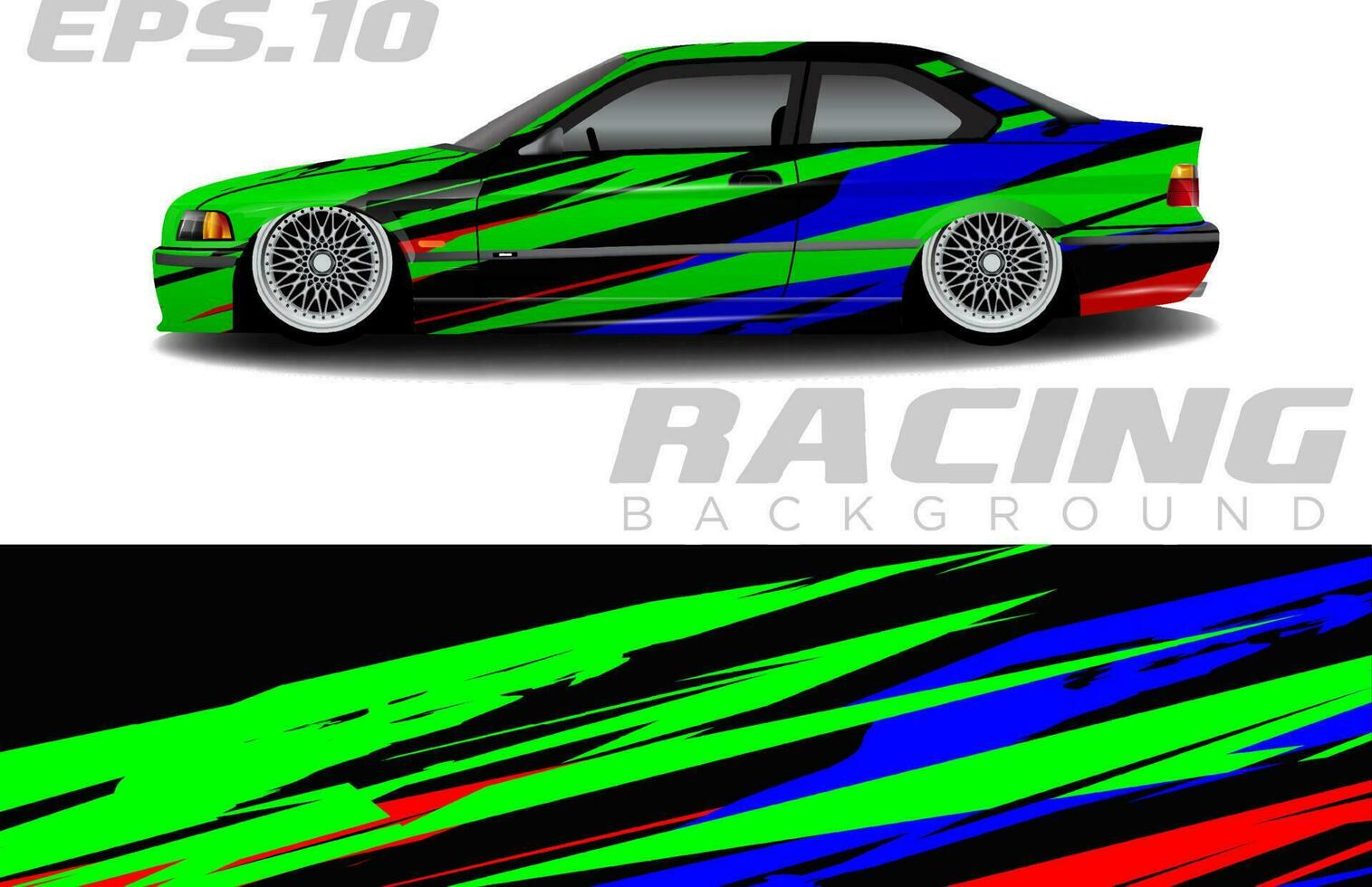 Rally racing car wrap design vector for vehicle vinyl stickers and automotive decal livery