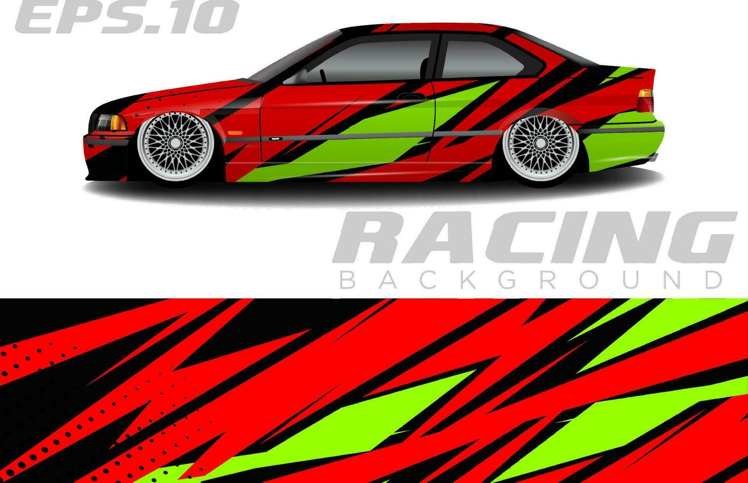 Rally racing car wrap design vector for vehicle vinyl stickers and automotive decal livery