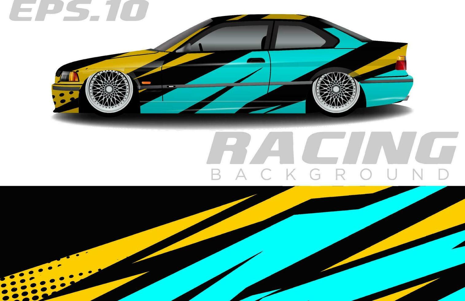 Rally racing car wrap design vector for vehicle vinyl stickers and automotive decal livery